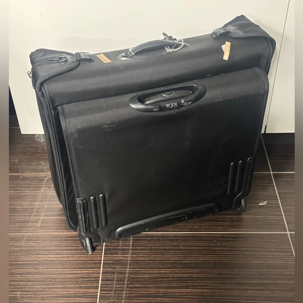 Tumi Black Rolling Garment Bag with Front Organizer Pockets